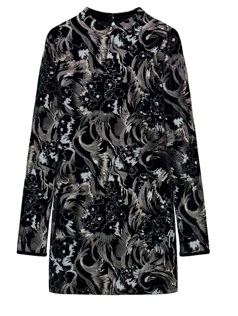 Zara Embroidered Velvet Dress